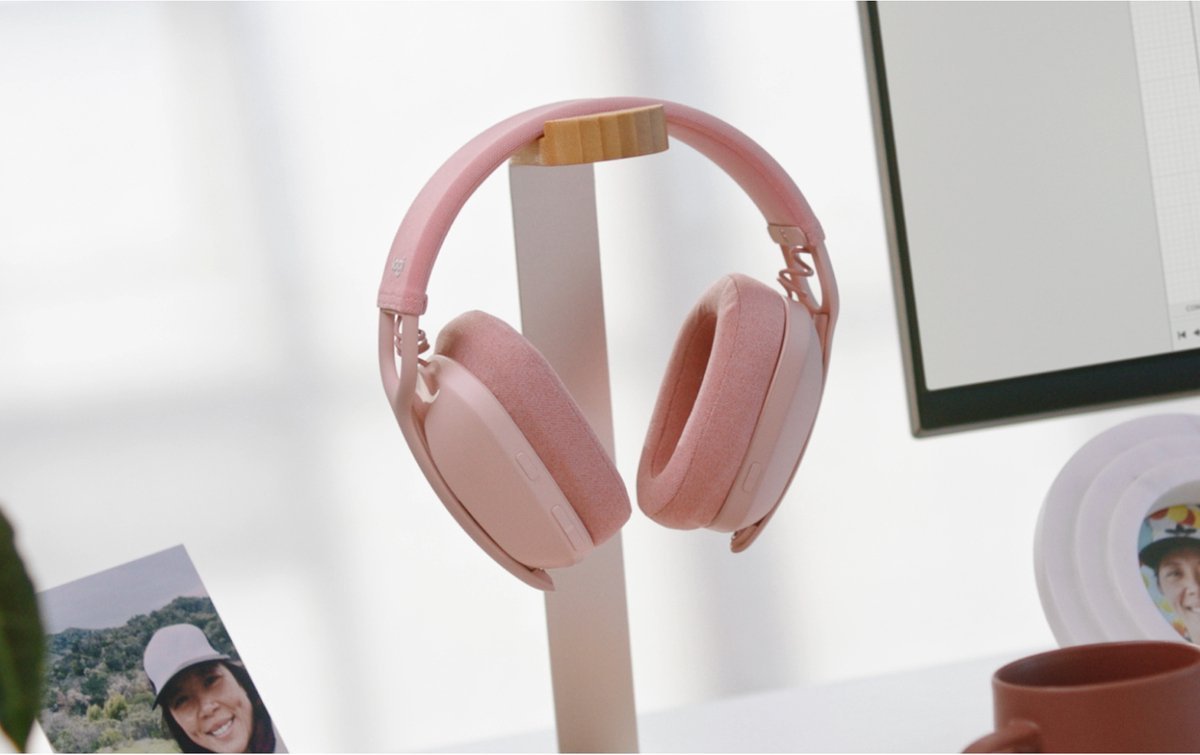 Logitech Zone Vibe 100 Draadloze Bluetooth Over - Ear Headset met Ruisonderdrukking Roze - MR commerce