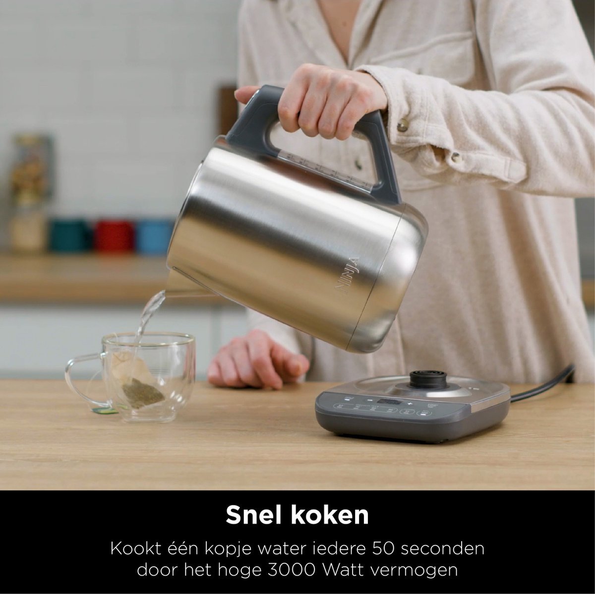 Ninja Foodi Luxe Waterkoker met Nauwkeurige Temperatuurregeling, Warmhoudfunctie, RVS, 1.7 Liter - MR commerce