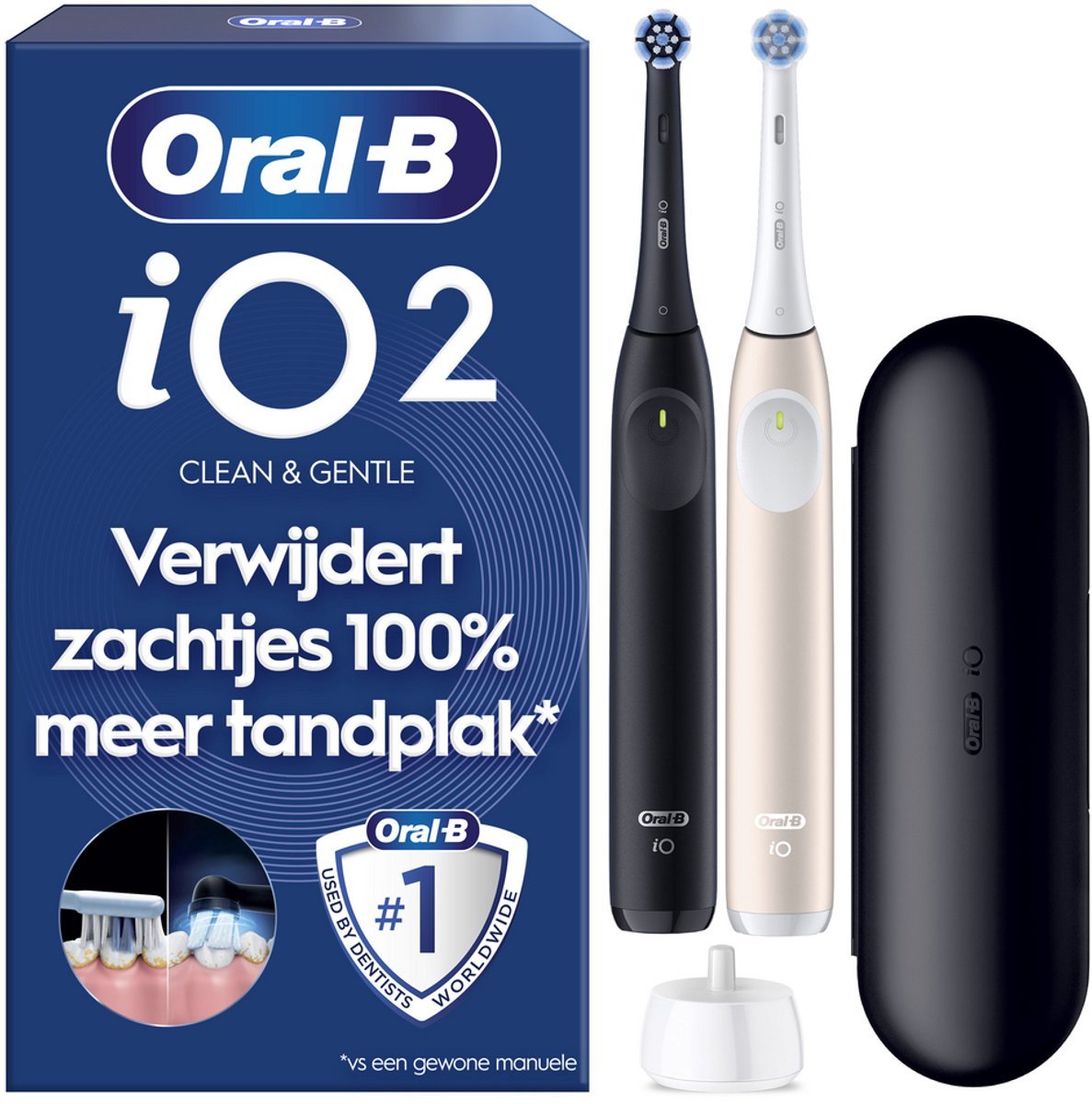 Oral-B iO2 Elektrische Tandenborstel Set 2 Stuks Zwart Roze - MR commerce