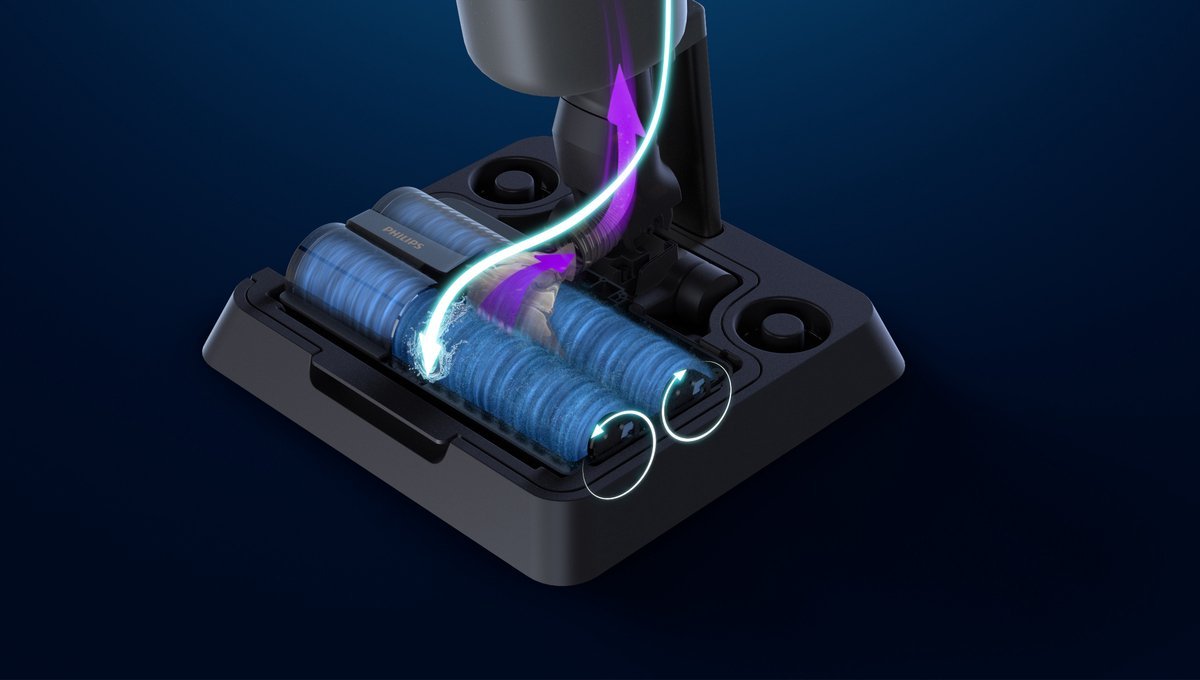 Philips AquaTrio 7000 XW7110/01 Draadloze Steelstofzuiger met Dweilfunctie Grijs - MR commerce