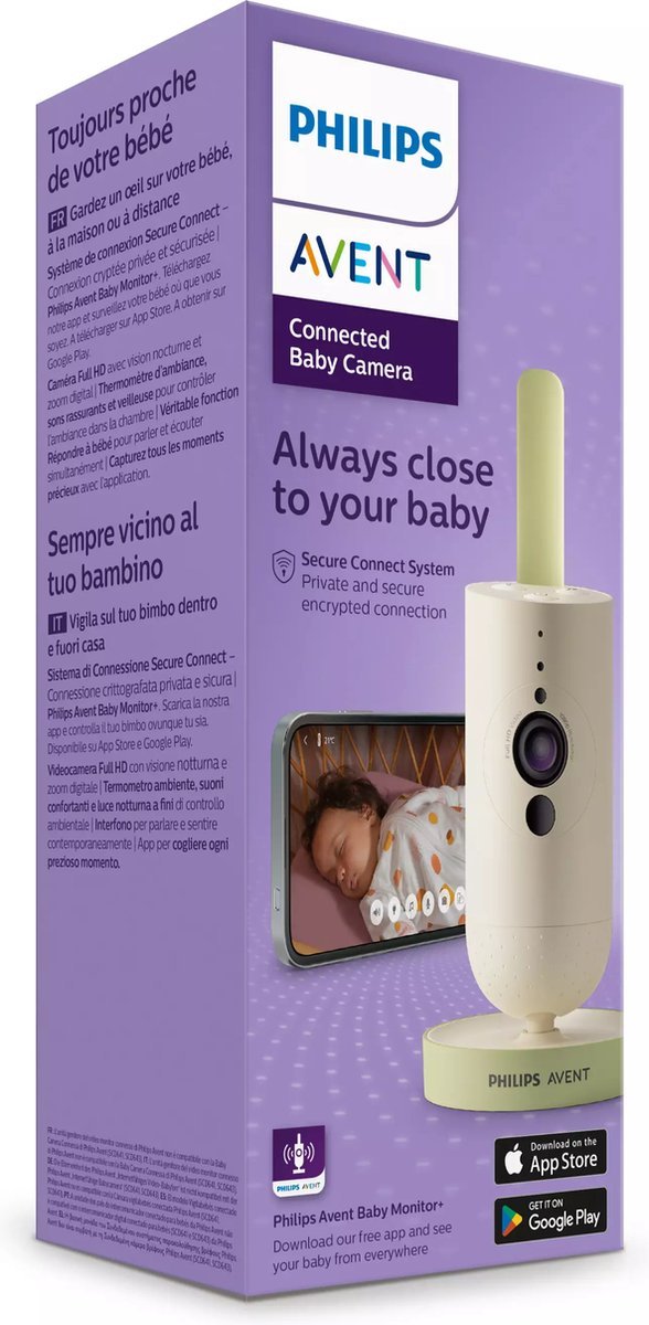 Philips Avent Connected Babycamera SCD643/26: HD Wifi Babyfoon met App, Veilig - MR commerce