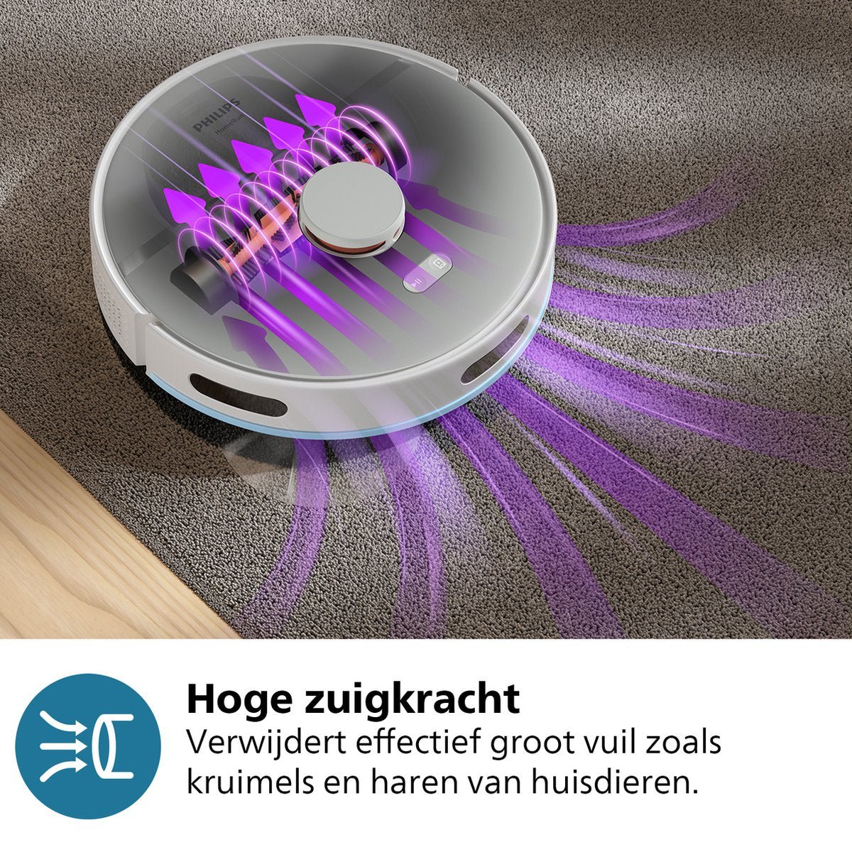Philips HomeRun 2000 Series XU2000/20 Robotstofzuiger met Dweilfunctie, Wit - MR commerce