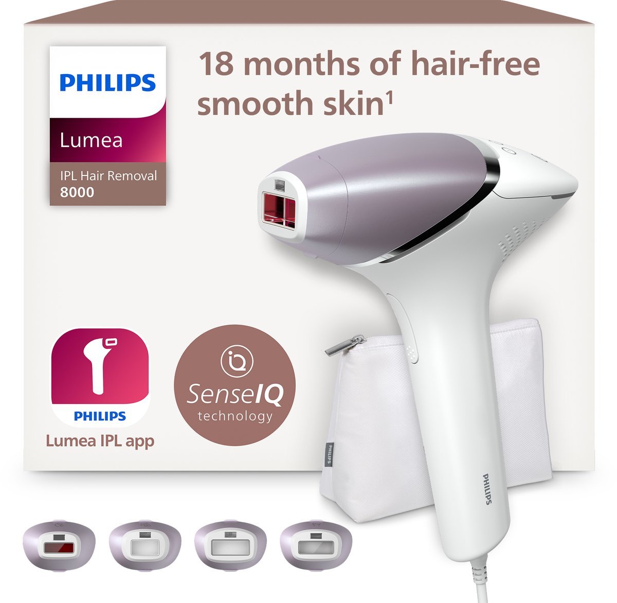 Philips Lumea Prestige 8000 IPL Ontharing BRI949/00: Effectieve Haarvermindering met 4 Opzetstukken - MR commerce
