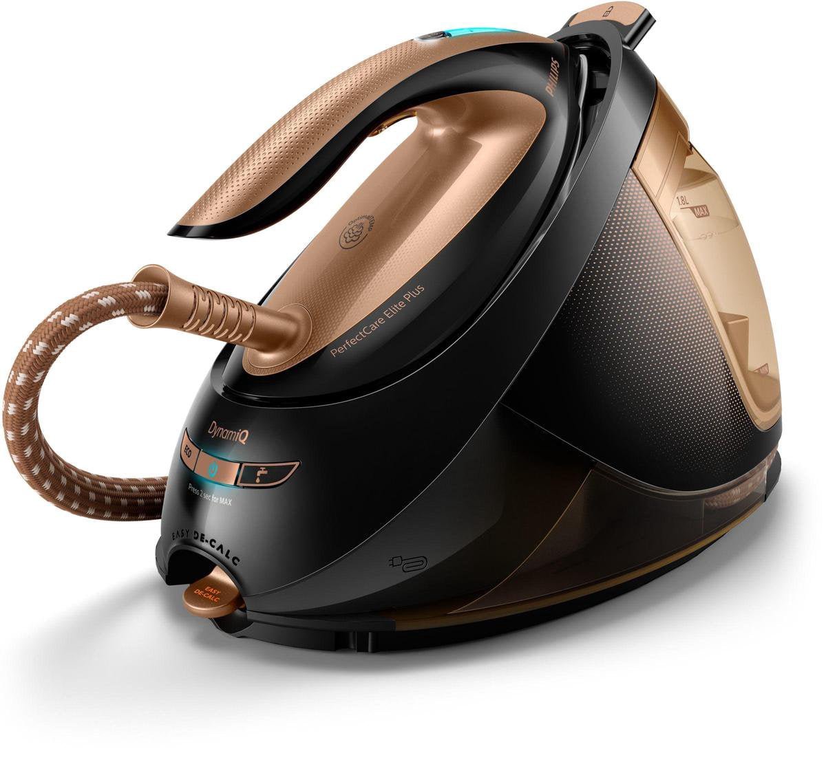 Philips PerfectCare Elite Plus GC9682/80 Stoomgenerator met OptimalTEMP Technologie, 1.8L Watertank, Zwart/Goud - MR commerce