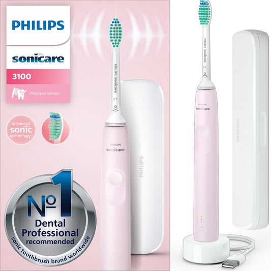 Philips Sonicare 3100 Roze Elektrische Tandenborstel HX3673/11 Sonische Druksensor Reisetui - MR commerce