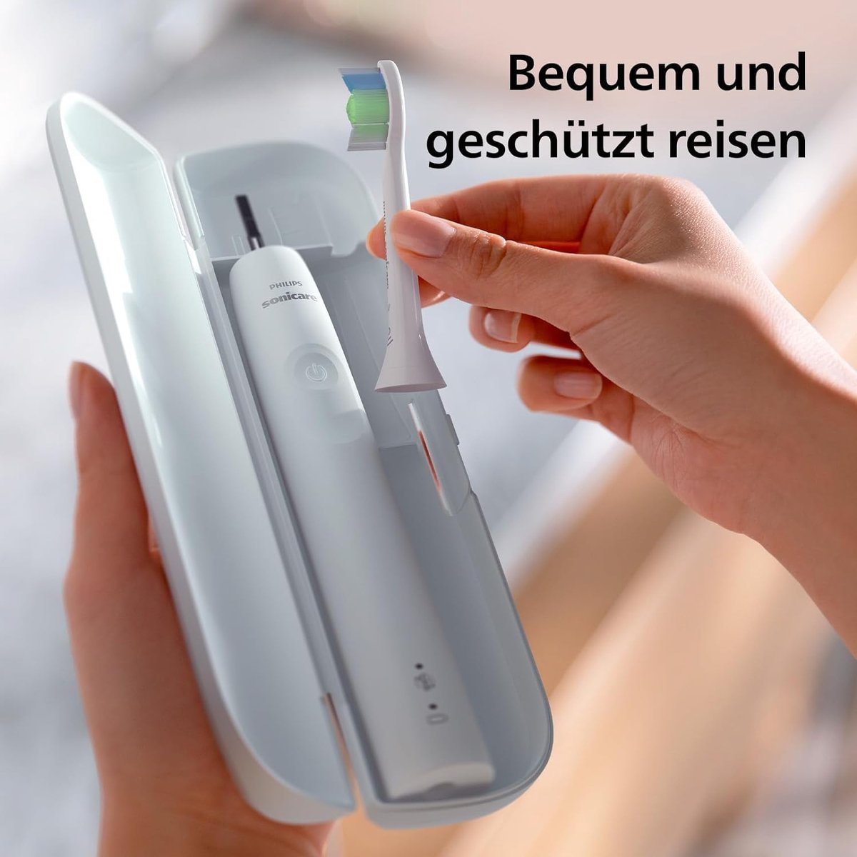 Philips Sonicare 4100 HX3683/33 Elektrische Tandenborstel Wit met Reisetui en Druksensor - MR commerce