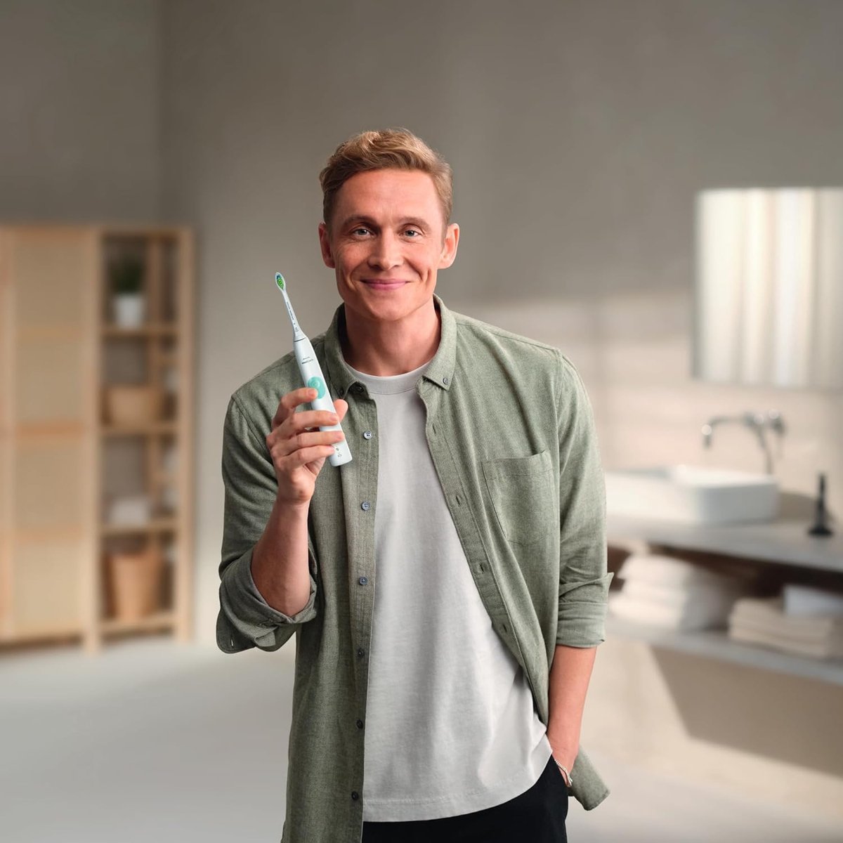 Philips Sonicare 4100 HX3683/33 Elektrische Tandenborstel Wit met Reisetui en Druksensor - MR commerce