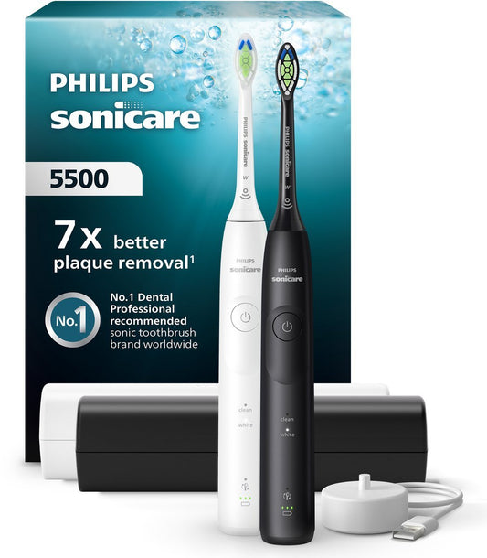 Philips Sonicare 5500 HX7119/02 Series Elektrische Tandenborstels Duopack Wit en Zwart - MR commerce