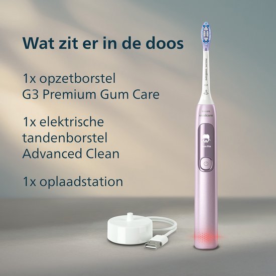 Philips Sonicare Advanced Clean Elektrische Tandenborstel Slim Kleurendisplay Lila - MR commerce