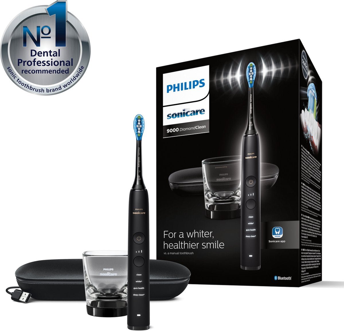 Philips Sonicare DiamondClean 9000 Elektrische Tandenborstel Zwart HX9911/09 - MR commerce