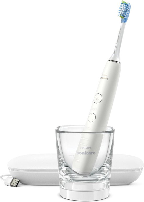 Philips Sonicare DiamondClean 9000 Geavanceerde Sonische Tandenborstel Wit Oplaadglas HX9911/27 - MR commerce