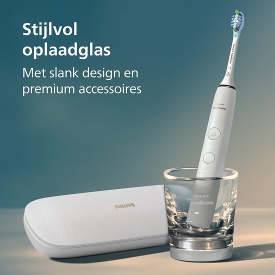 Philips Sonicare DiamondClean 9000 Geavanceerde Sonische Tandenborstel Wit Oplaadglas HX9911/27 - MR commerce