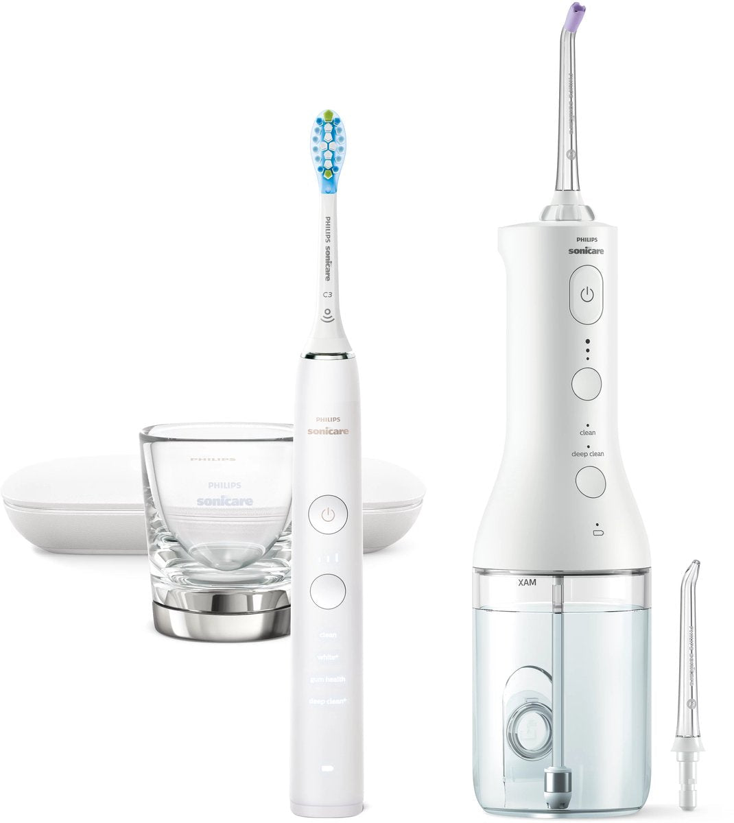 Philips Sonicare DiamondClean 9000 HX3886/41 Elektrische Tandenborstel met Waterflosser Wit - MR commerce