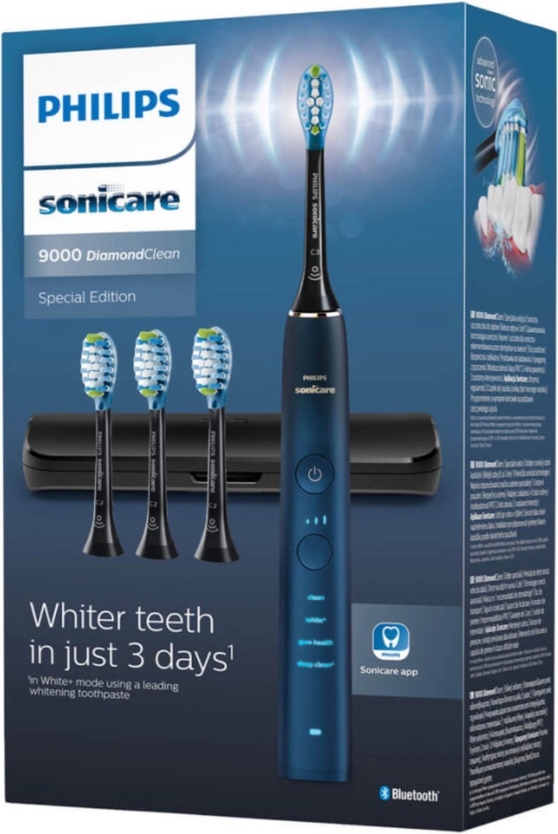 Philips Sonicare DiamondClean 9000 HX9911/89 Elektrische Tandenborstel Donkerblauw met Reisetui - MR commerce