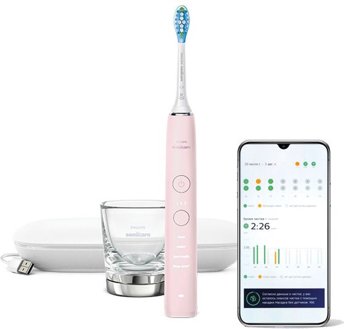 Philips Sonicare DiamondClean 9000 Sonische Elektrische Tandenborstel Lichtroze HX9911/29 - MR commerce