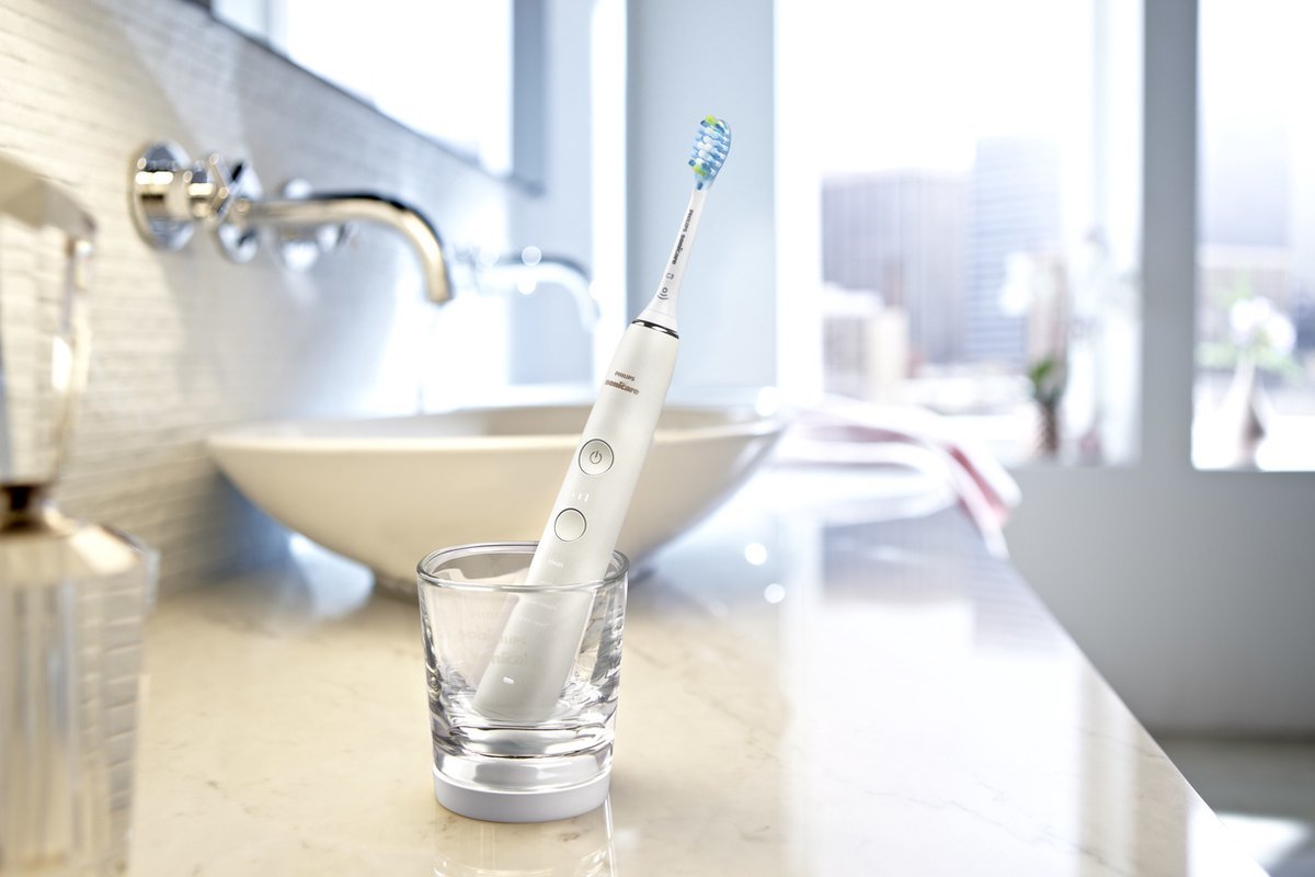 Philips Sonicare DiamondClean Smart 9000 Elektrische Tandenborstel Wit met Oplaadglas - MR commerce
