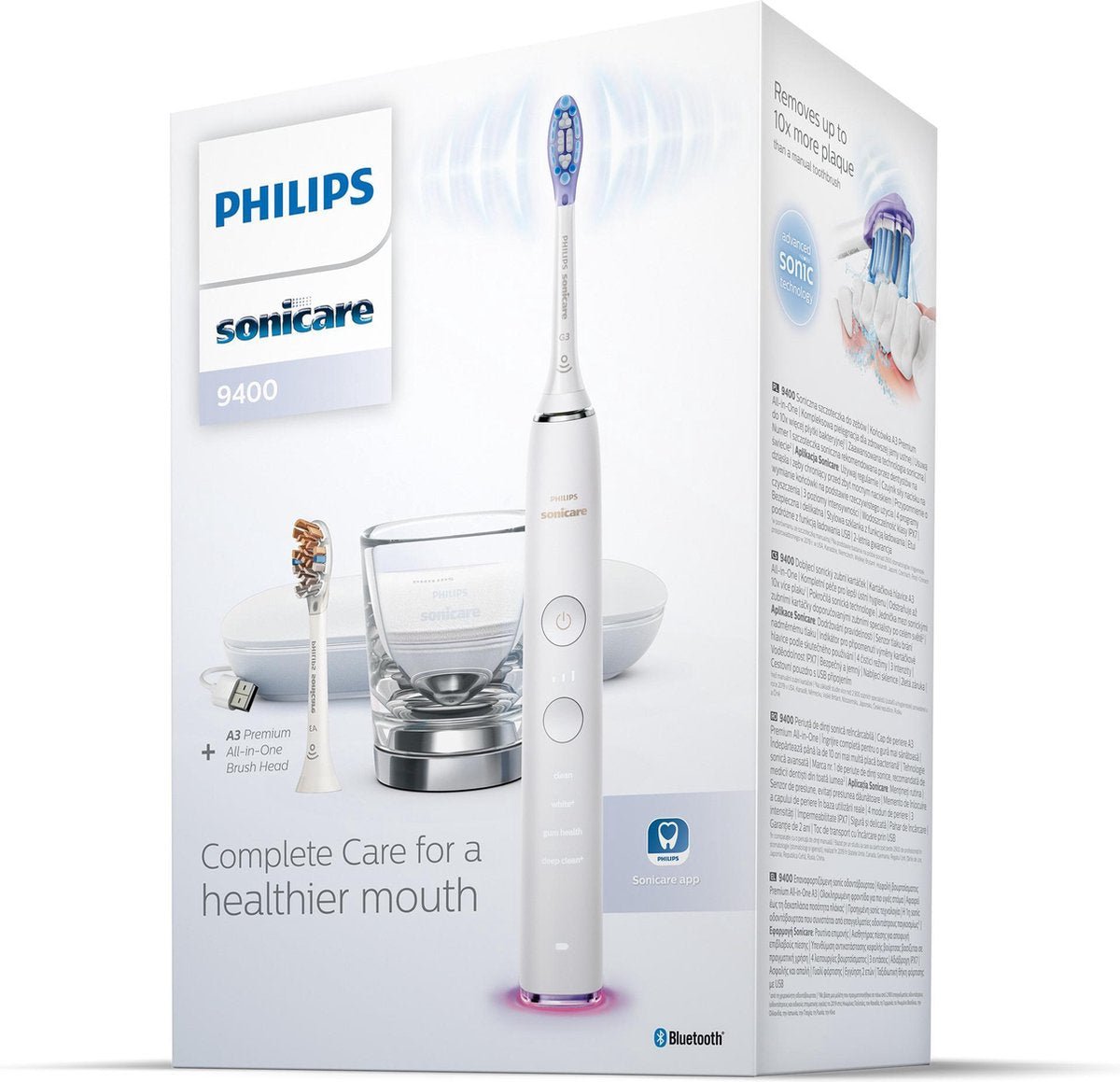 Philips Sonicare DiamondClean Smart 9000 HX9917/88 Elektrische Tandenborstel Wit met Oplaadglas - MR commerce
