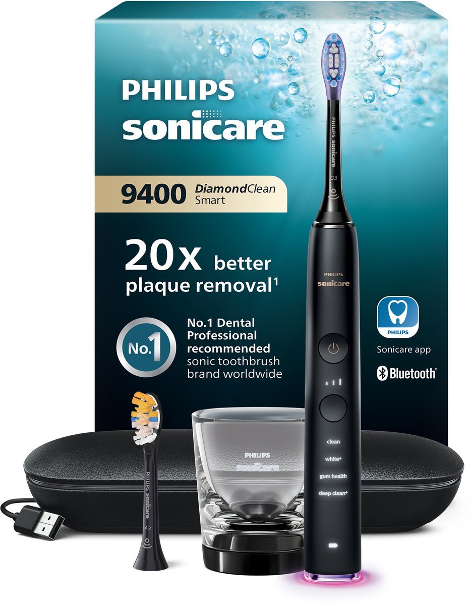 Philips Sonicare DiamondClean Smart 9000 HX9917/89 Zwarte Sonische Elektrische Tandenborstel - MR commerce