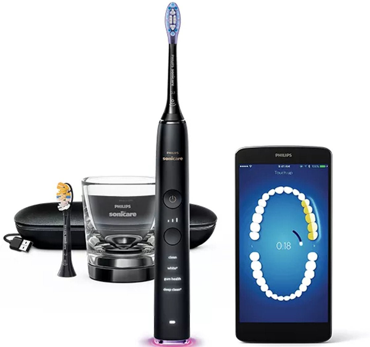 Philips Sonicare DiamondClean Smart 9000 HX9917/89 Zwarte Sonische Elektrische Tandenborstel - MR commerce