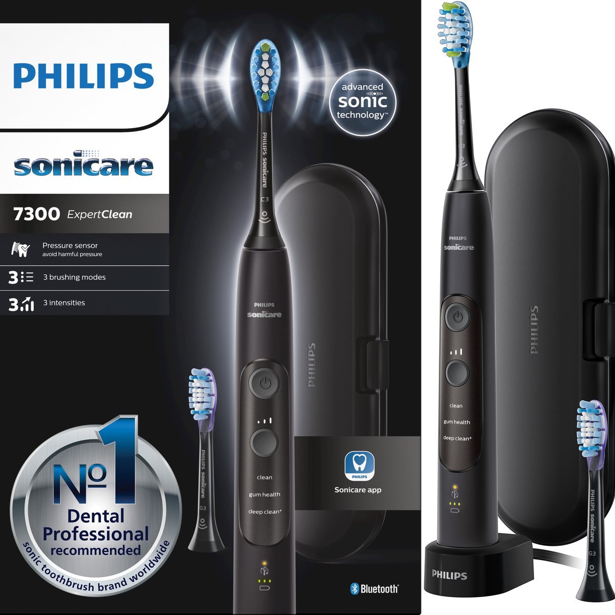 Philips Sonicare ExpertClean 7300 HX9601/02 Slimme Sonische Tandenborstel met App, HX9601/02 - MR commerce