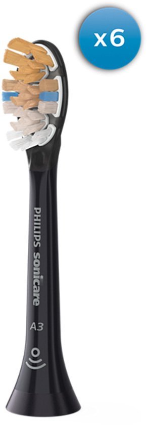 Philips Sonicare Premium All - in - One Opzetborstels Zwart, 6 Stuks, HX9096/88 - MR commerce