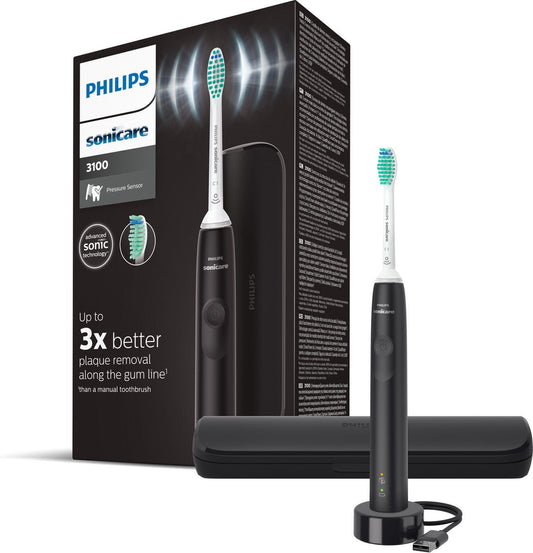 Philips Sonicare Series 3100 HX3673/14 Elektrische Tandenborstel Zwart met Druksensor - MR commerce