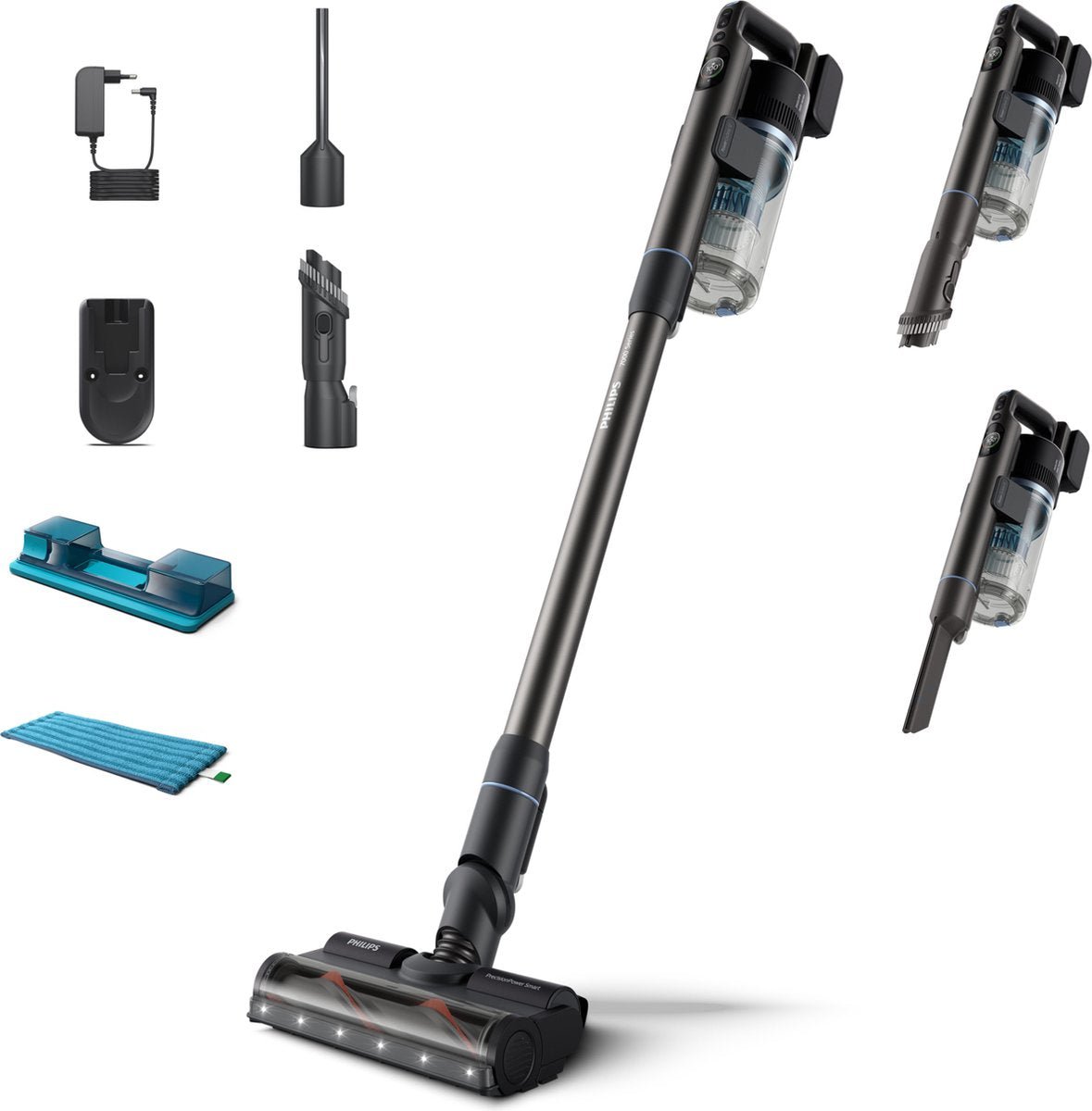 Philips SpeedPro Max Snoerloze Steelstofzuiger: Droog & Nat Reiniging, 80 Min Accu, XC7053/01 - MR commerce