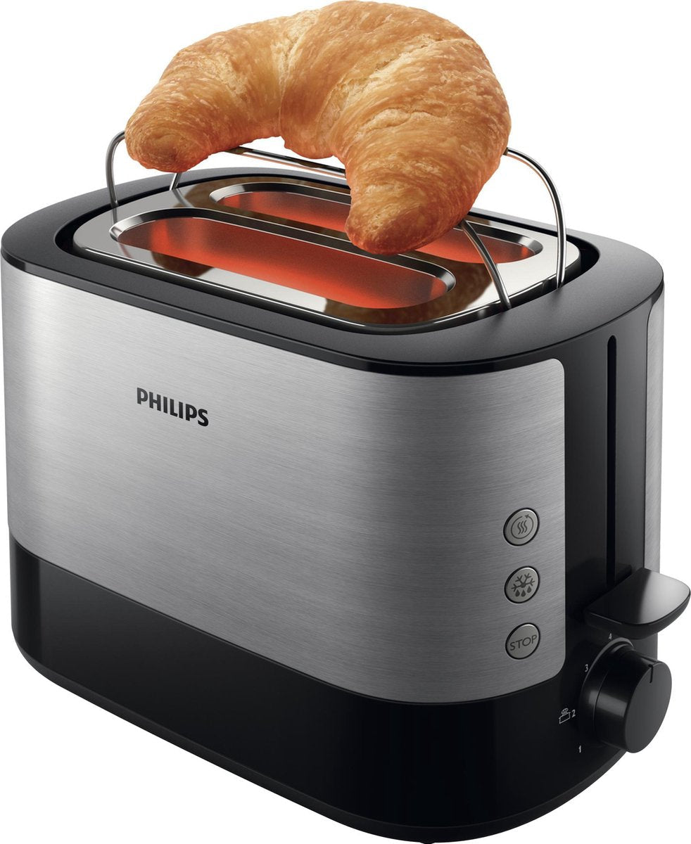 Philips Viva HD2637/90 Broodrooster met Extra Brede Sleuven - Zwart - MR commerce