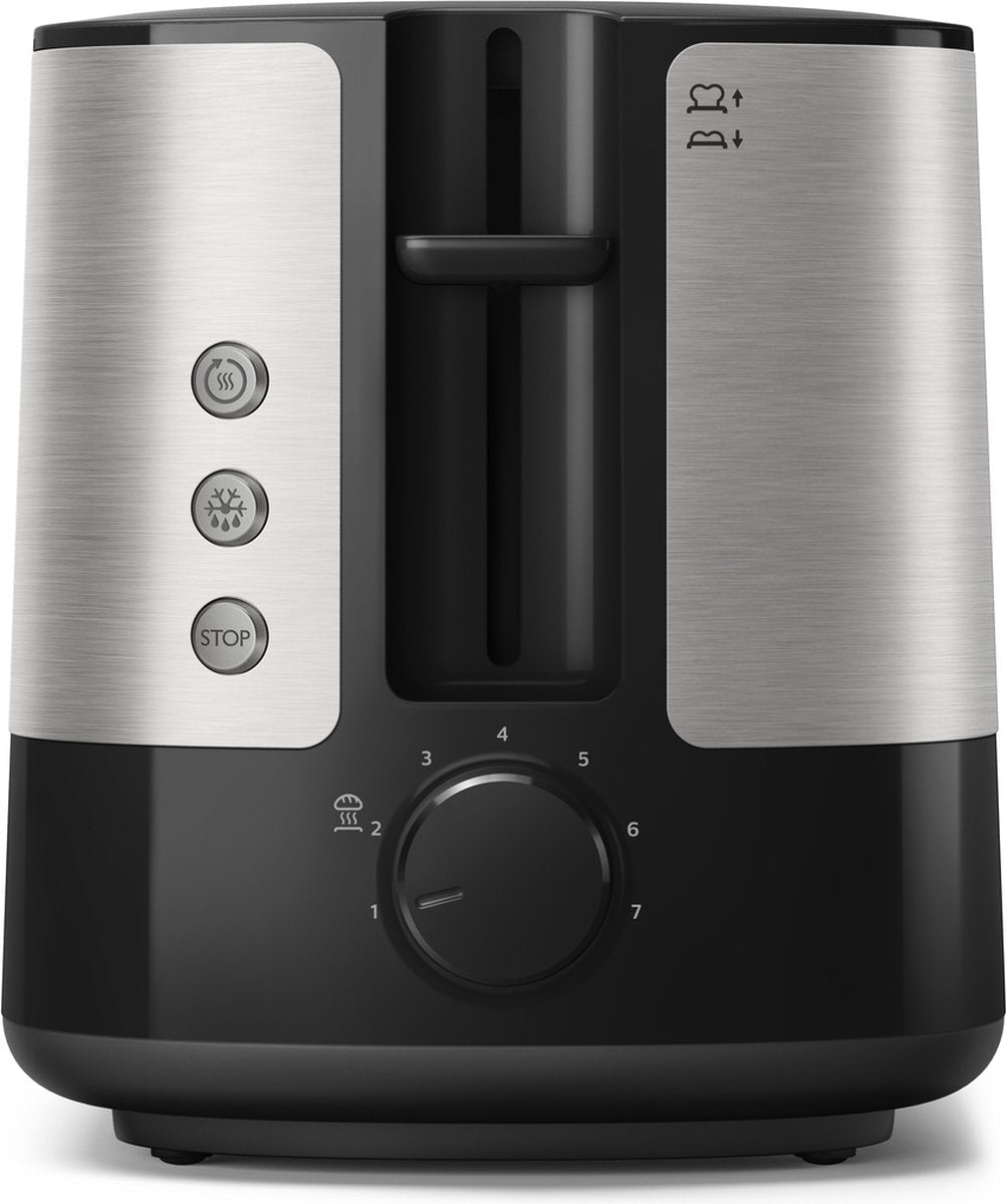 Philips Viva HD2637/90 Broodrooster met Extra Brede Sleuven - Zwart - MR commerce