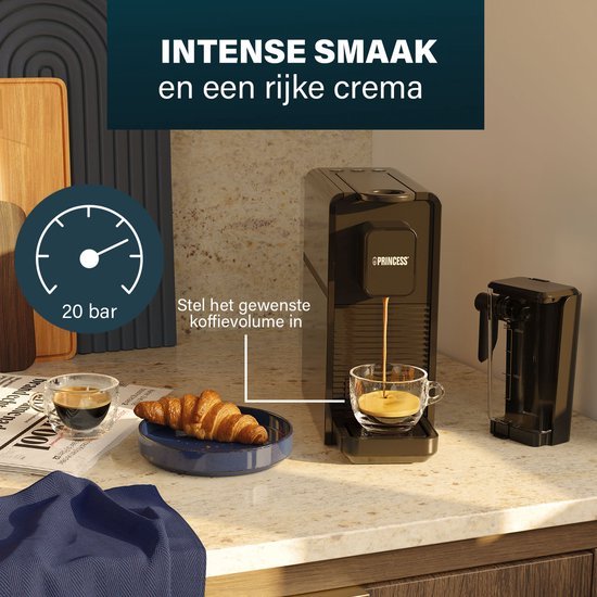 Princess 249455 Capsule Koffiemachine met Melkopschuimer voor Nespresso - MR commerce