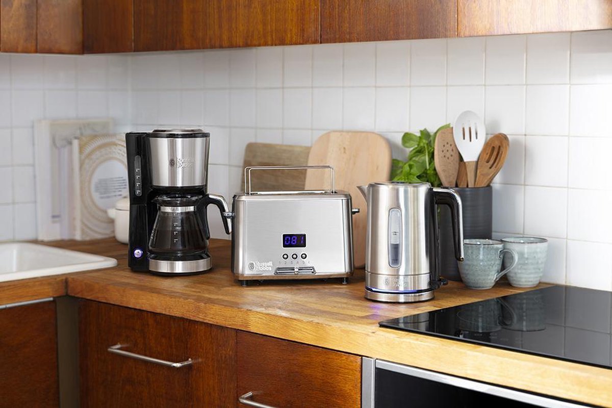 Russell Hobbs Compact Home Koffiezetapparaat Zilver 740ml Glazen Kan 24210 - 56 - MR commerce
