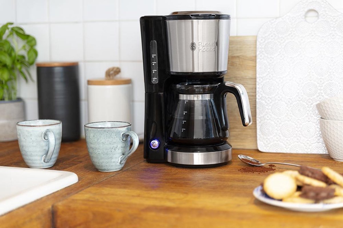 Russell Hobbs Compact Home Koffiezetapparaat Zilver 740ml Glazen Kan 24210 - 56 - MR commerce