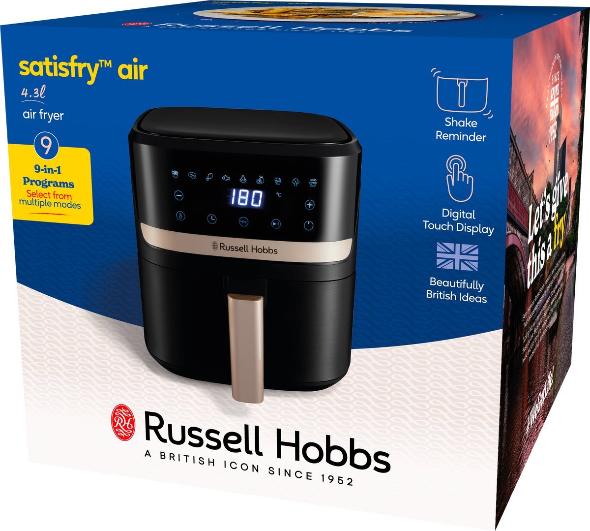 Russell Hobbs Satisfry Airfryer 4.3L Heteluchtfriteuse met 9 Programma's - MR commerce