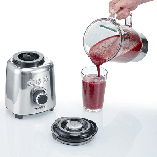 Severin SM 3710 Krachtige Blender: 1000W, 1.5L Glazen Kan, IJs Crush - MR commerce