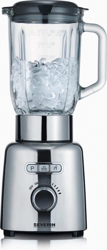 Severin SM 3710 Krachtige Blender: 1000W, 1.5L Glazen Kan, IJs Crush - MR commerce