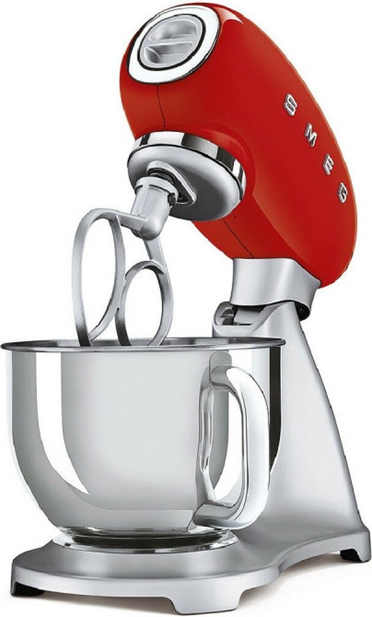 Smeg SMF02RDEU Keukenmachine 800W 4.8L RVS Mengkom Rood - MR commerce