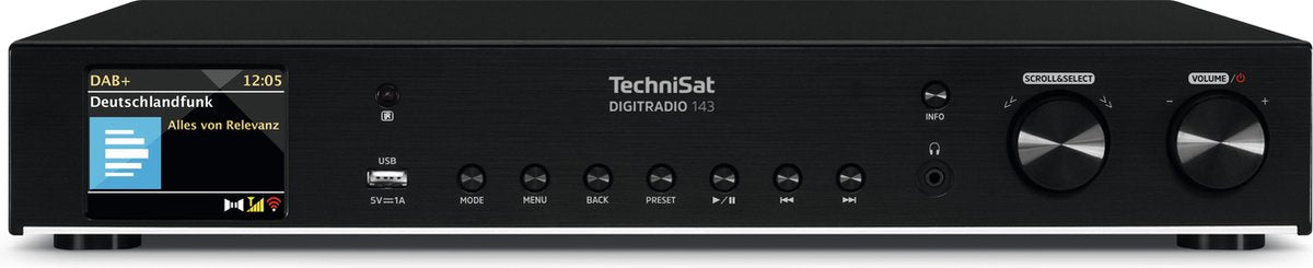 Technisat Digitradio 143 (V3) Zwart Hi - Fi Module: Digitale Radio en Streaming Tuner - MR commerce