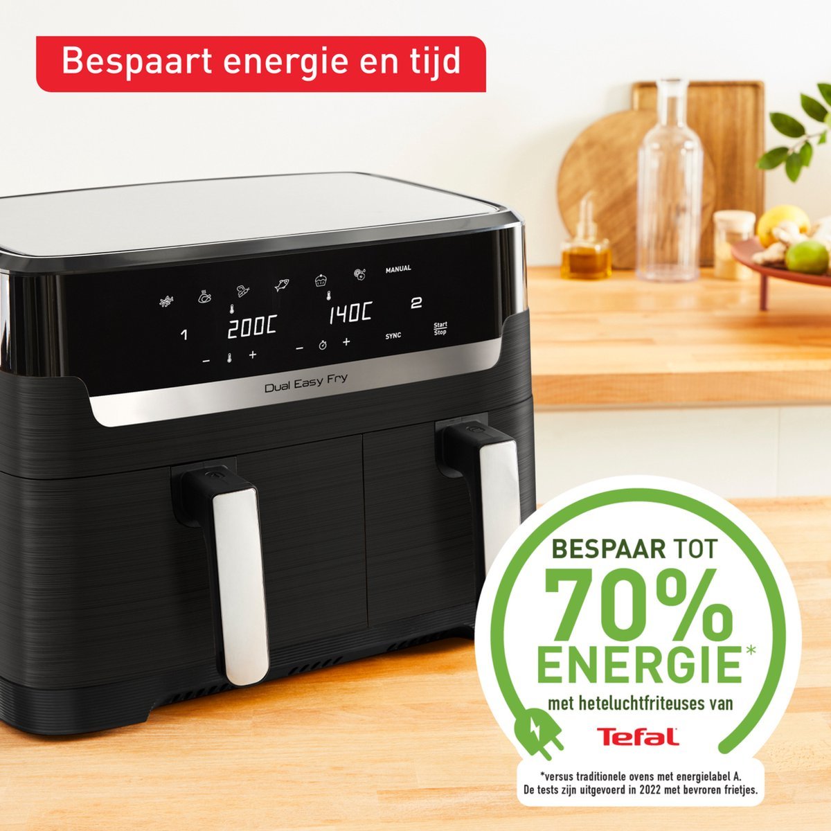 Tefal Dual Easy Fry & Grill EY9018 Heteluchtfriteuse 8.3L Zwart - MR commerce