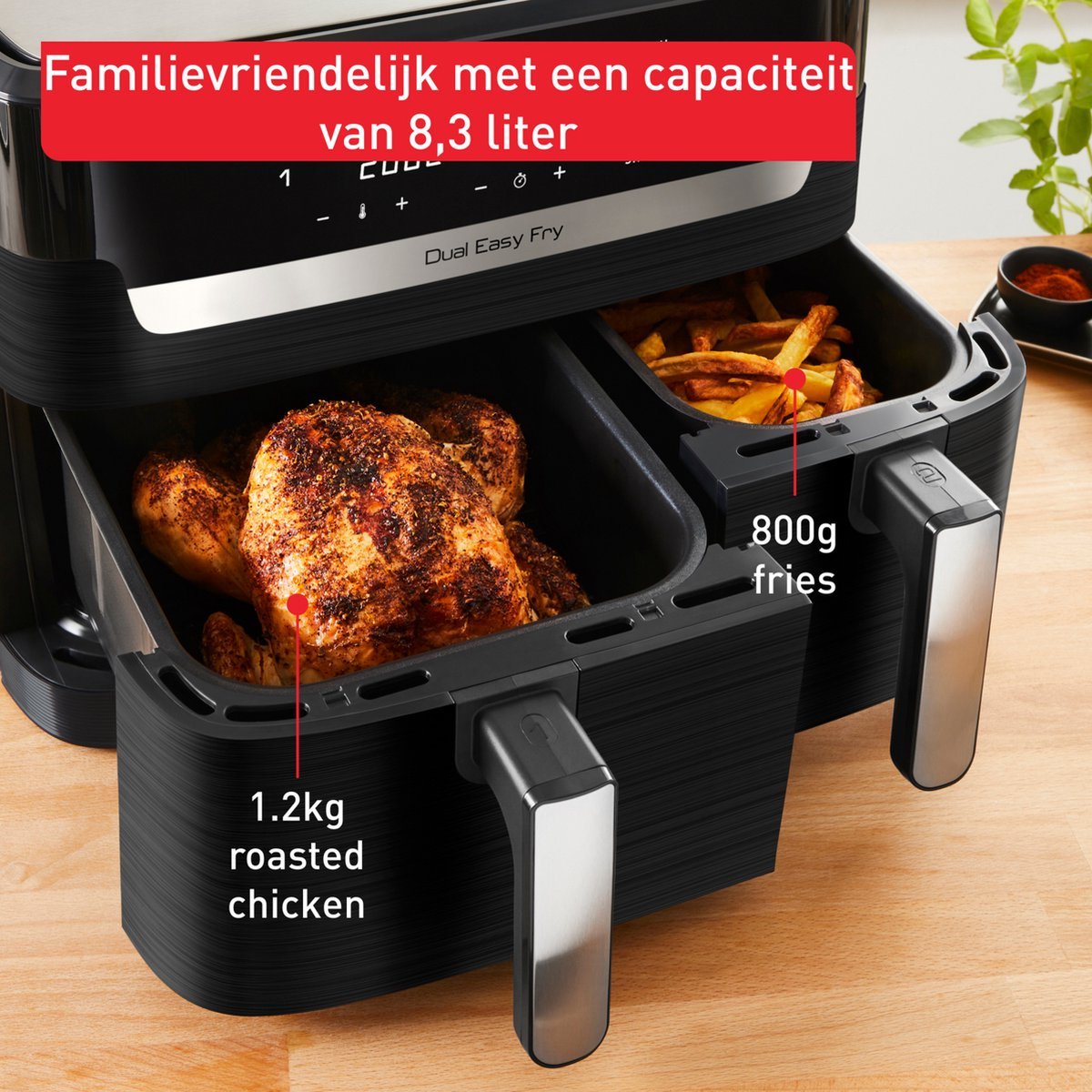 Tefal Dual Easy Fry & Grill EY9018 Heteluchtfriteuse 8.3L Zwart - MR commerce