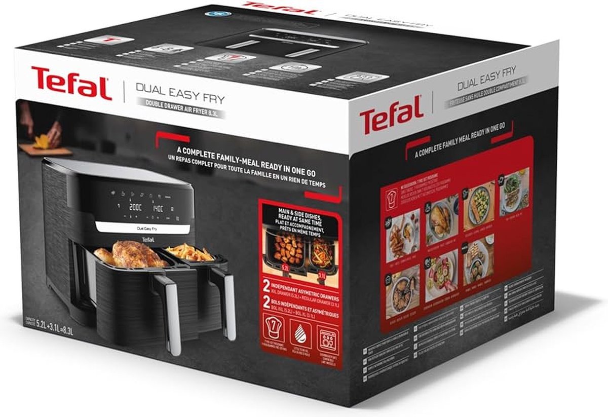 Tefal Dual Easy Fry & Grill EY9018 Heteluchtfriteuse 8.3L Zwart - MR commerce