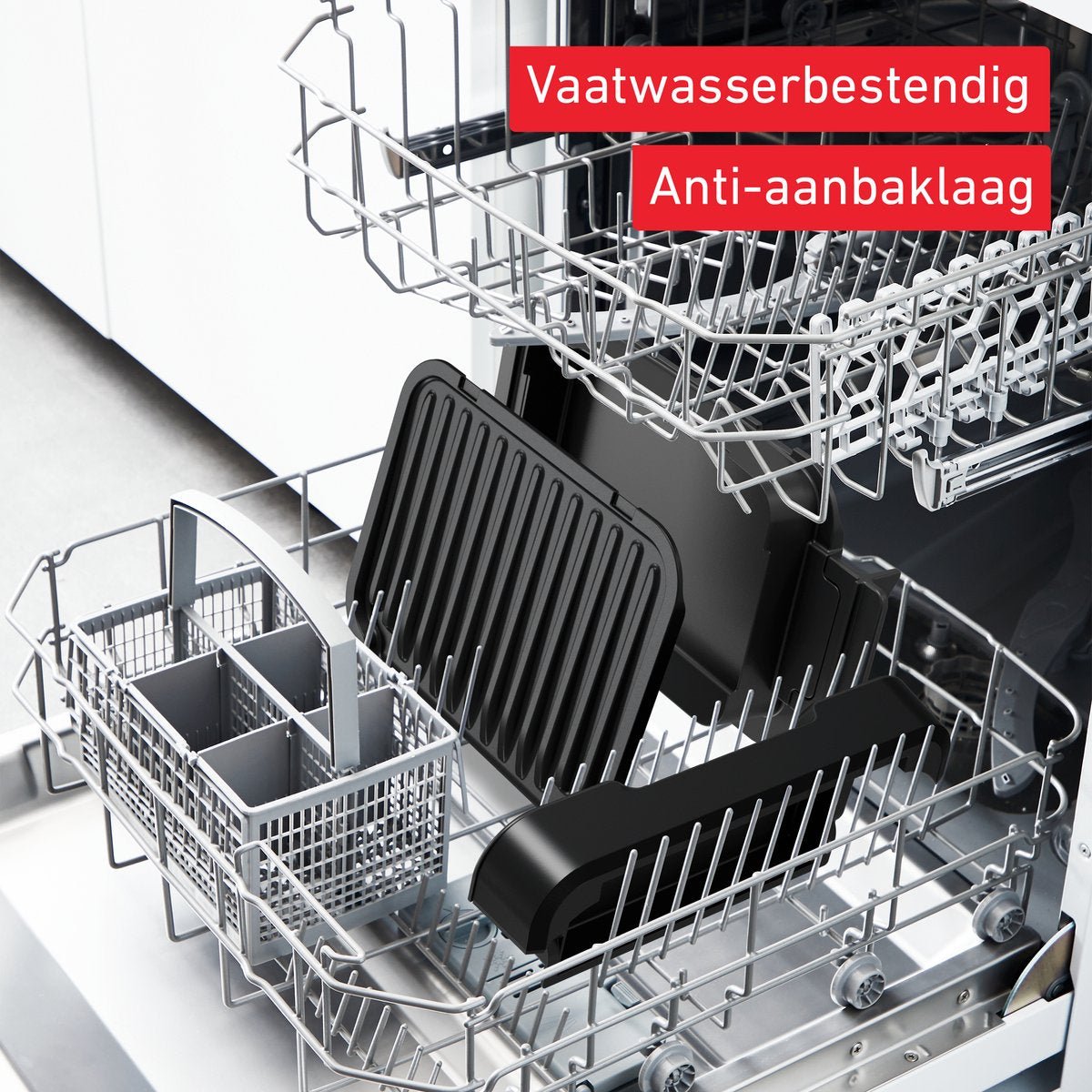 Tefal OptiGrill 2in1 GC772D Intelligente Contactgrill en BBQ, Vaatwasserbestendig RVS - MR commerce