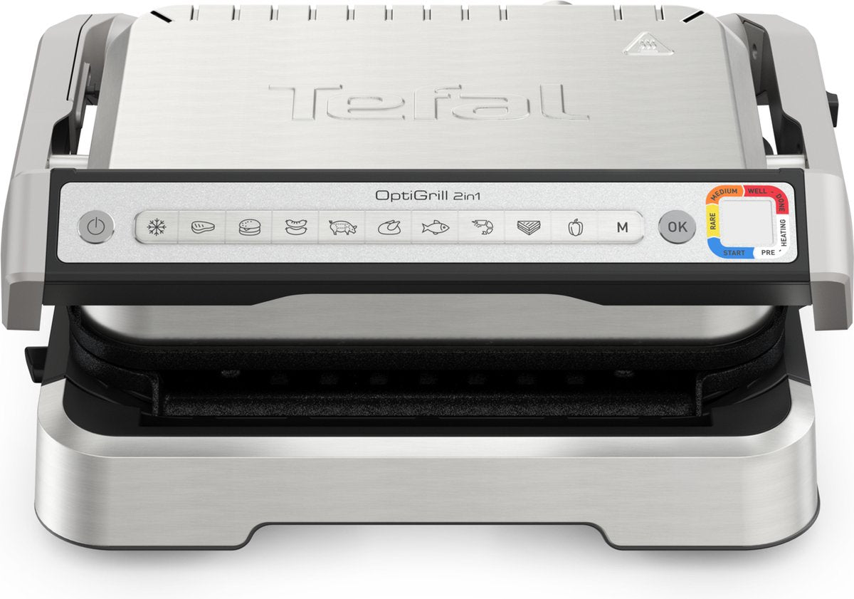 Tefal OptiGrill 2in1 GC772D Intelligente Contactgrill en BBQ, Vaatwasserbestendig RVS - MR commerce