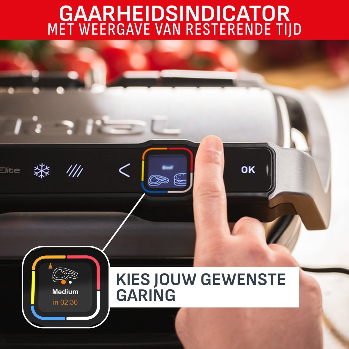 Tefal OptiGrill Elite GC750D: Intelligente Contactgrill met 12 Automatische Programma's RVS - MR commerce