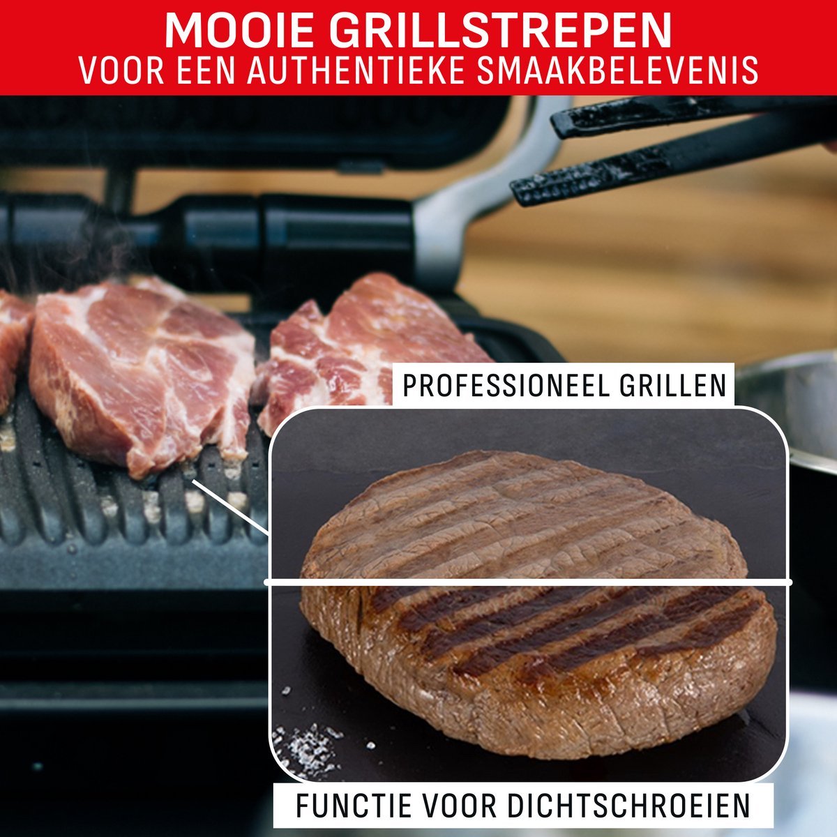 Tefal OptiGrill Elite GC750D: Intelligente Contactgrill met 12 Automatische Programma's RVS - MR commerce