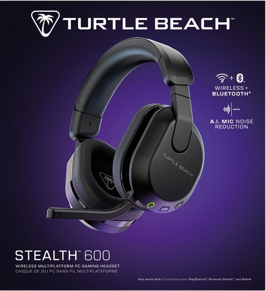 Turtle Beach Stealth 600 Draadloze Gamingheadset Zwart voor Alle Platforms - MR commerce